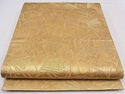 平和屋着物■六通柄袋帯 秋草文 金糸 逸品 ch2937
