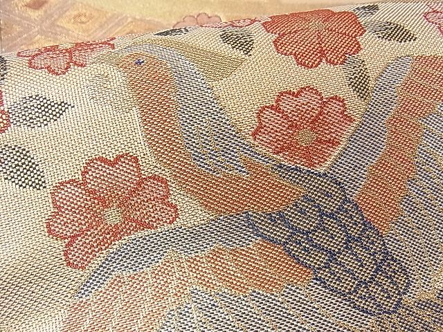平和屋着物■佐賀錦 六通柄袋帯 鳳凰吉祥花文 金糸 逸品 ch2954