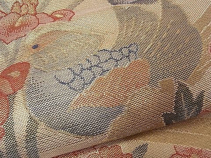 平和屋着物■佐賀錦 六通柄袋帯 鳳凰吉祥花文 金糸 逸品 ch2954