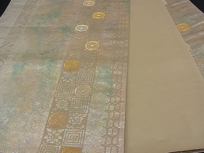 平和屋着物■六通柄袋帯 慶長漆宝箔 金銀糸 逸品 n-ck0761