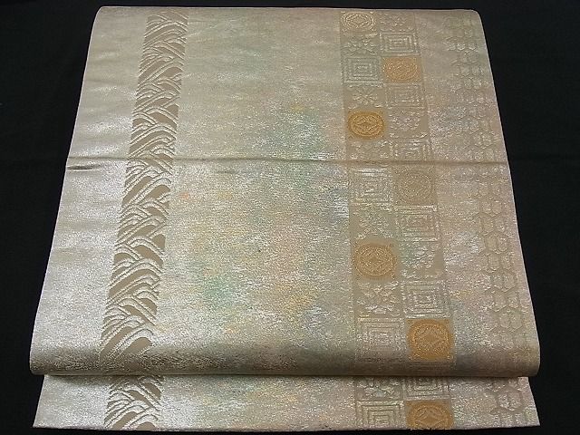 平和屋着物■六通柄袋帯 慶長漆宝箔 金銀糸 逸品 n-ck0761