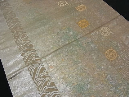 平和屋着物■六通柄袋帯 慶長漆宝箔 金銀糸 逸品 n-ck0761