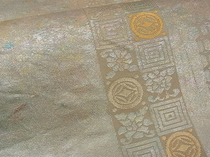 平和屋着物■六通柄袋帯 慶長漆宝箔 金銀糸 逸品 n-ck0761