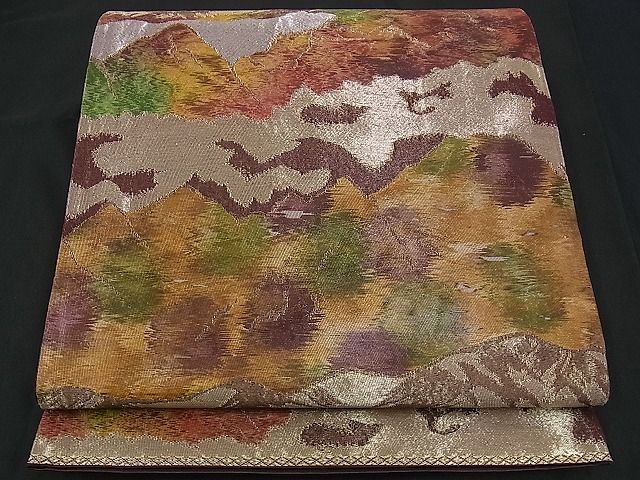 平和屋着物■六通柄袋帯 遠山文 金銀糸 逸品 n-ck1042