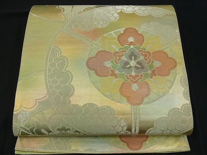 平和屋着物■六通柄袋帯 扇面花丸文 金銀糸 逸品 n-ck1043