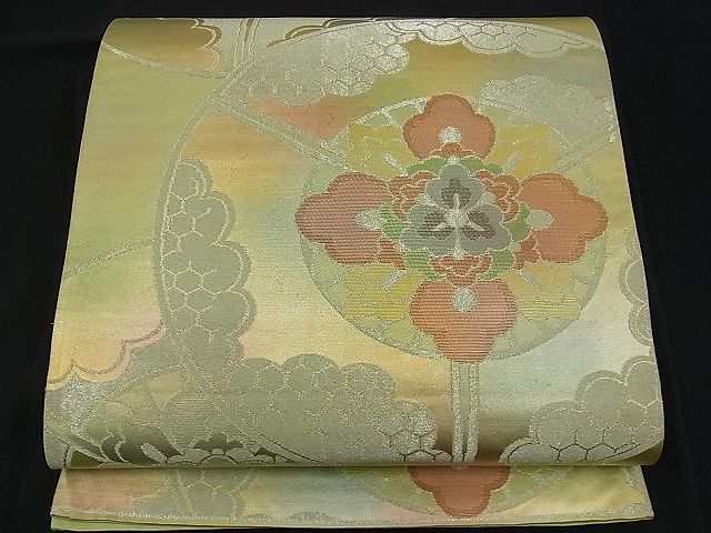 平和屋着物■六通柄袋帯 扇面花丸文 金銀糸 逸品 n-ck1043