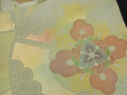 平和屋着物■六通柄袋帯 扇面花丸文 金銀糸 逸品 n-ck1043