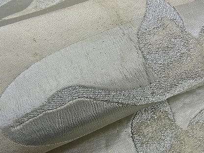 平和屋着物■六通柄袋帯 霞飛鶴文 銀糸 逸品 n-ck1059