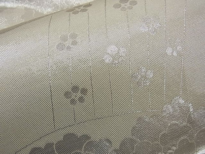 平和屋着物■両面 全通柄袋帯 扇面花文 銀糸 逸品 n-ck1085