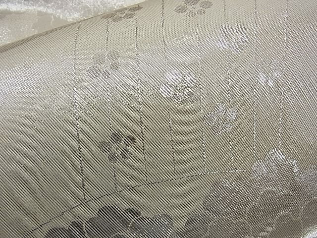 平和屋着物■両面 全通柄袋帯 扇面花文 銀糸 逸品 n-ck1085