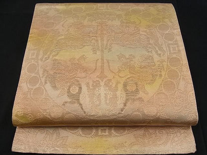 平和屋着物■六通柄袋帯 狩猟丸文 金糸 逸品 n-ck1095