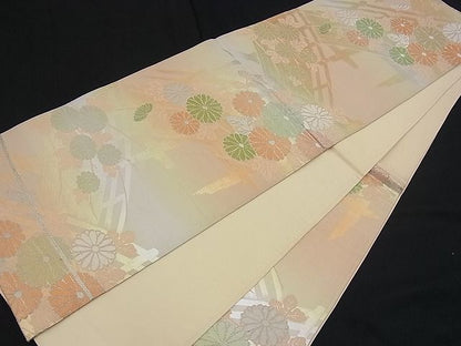 平和屋着物■六通柄袋帯 渡橋菊花文 金銀糸 逸品 n-ck1122