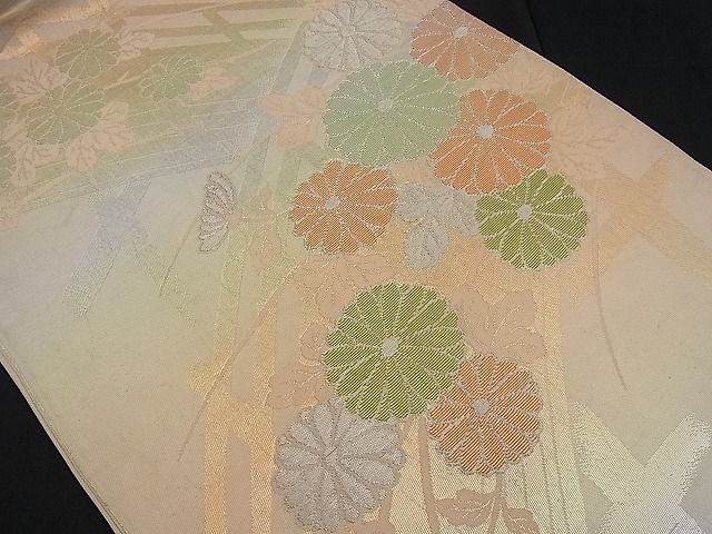 平和屋着物■六通柄袋帯 渡橋菊花文 金銀糸 逸品 n-ck1122