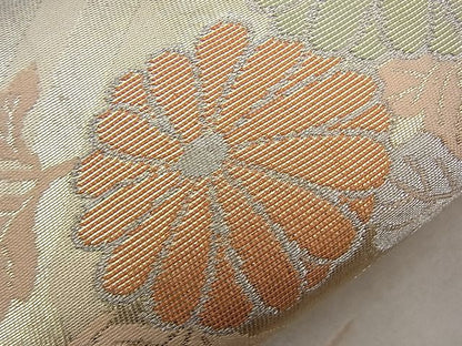 平和屋着物■六通柄袋帯 渡橋菊花文 金銀糸 逸品 n-ck1122