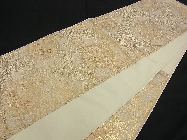 平和屋着物■六通柄袋帯 吉祥花鳥文 金糸 逸品 n-ck1209