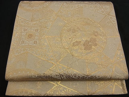 平和屋着物■六通柄袋帯 吉祥花鳥文 金糸 逸品 n-ck1209