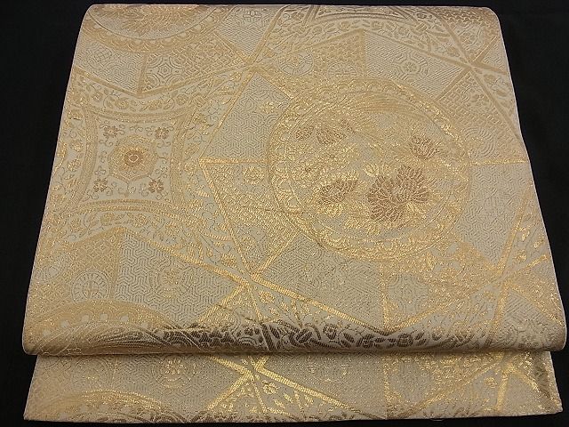 平和屋着物■六通柄袋帯 吉祥花鳥文 金糸 逸品 n-ck1209