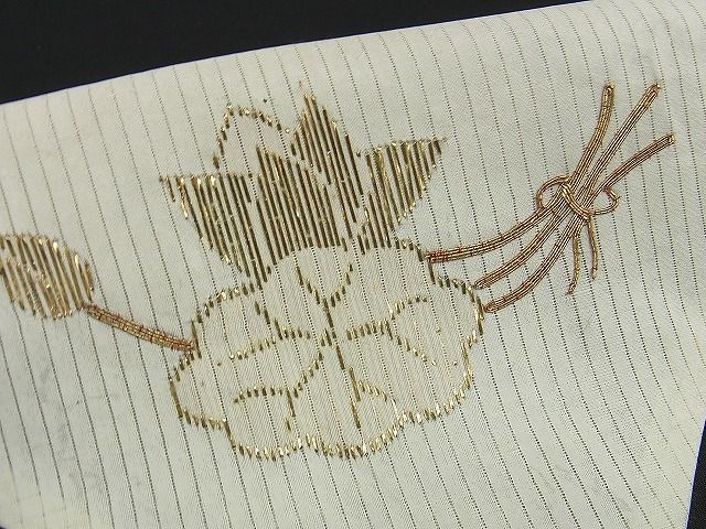 平和屋着物■夏物　打敷　縦絽　内敷　駒刺繍　法衣　寺院　仏具　仏教　僧侶　神職　装束　A-ck1460