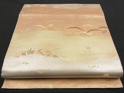 平和屋着物■六通柄袋帯 道長霞雪芝文 金銀糸 逸品 n-cm0110