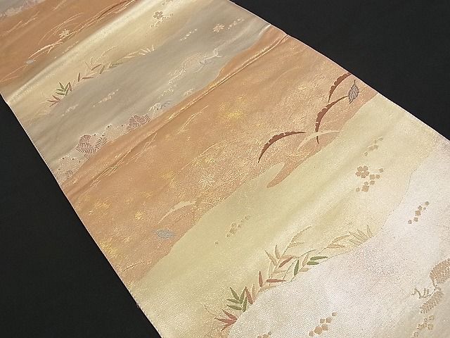 平和屋着物■六通柄袋帯 道長霞雪芝文 金銀糸 逸品 n-cm0110
