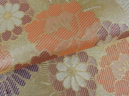 平和屋着物■佐賀錦 六通柄袋帯 吉祥鳳凰花文 金糸 逸品 cm2414