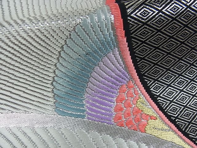 平和屋着物■六通柄袋帯 吉祥孔雀羽文 銀糸 逸品 cm2443