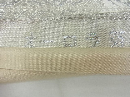 平和屋着物■六通柄袋帯　舞蝶花文　オーロラ箔　金銀糸　逸品　cm2456