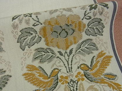 平和屋着物■全通柄袋帯 草花文 逸品 cm2477
