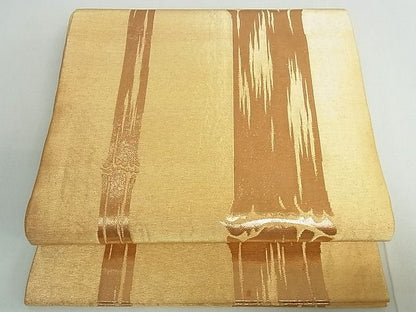 平和屋着物■全通柄袋帯 竹文 額縁仕立て 金糸 逸品 cm2540