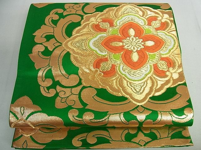 平和屋着物■六通柄袋帯 正倉院花文 金糸 逸品 cm2568