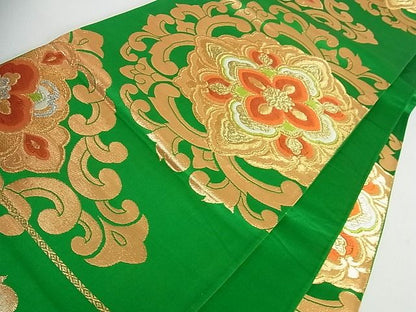 平和屋着物■六通柄袋帯 正倉院花文 金糸 逸品 cm2568