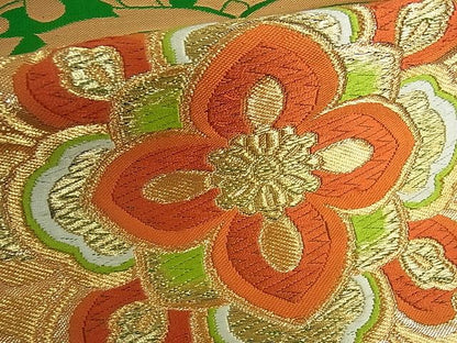 平和屋着物■六通柄袋帯 正倉院花文 金糸 逸品 cm2568
