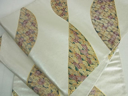 平和屋着物■六通柄袋帯 花松文 金糸 逸品 cm2575
