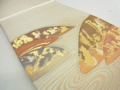 平和屋着物■太鼓柄袋帯 流水重山文 金銀糸 逸品 cm2916