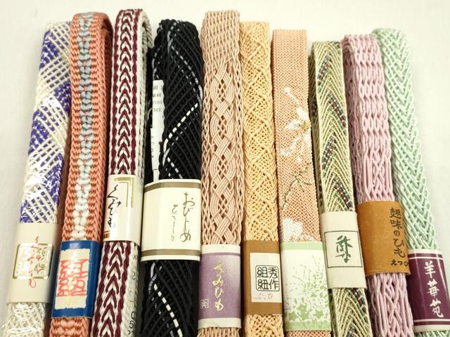 平和屋本店■夏物　和装小物　帯締め10本セット　逸品　未使用　CXAA0321s5