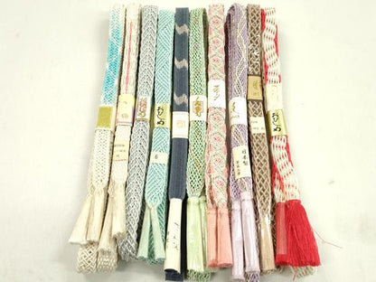 平和屋本店■夏物　和装小物　帯締め10本セット　逸品　未使用　CXAA0323s5