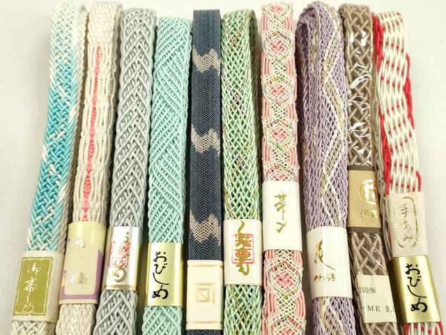 平和屋本店■夏物　和装小物　帯締め10本セット　逸品　未使用　CXAA0323s5