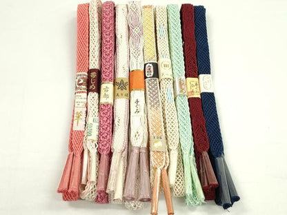 平和屋本店■夏物　和装小物　帯締め10本セット　逸品　未使用　CXAA0346s5