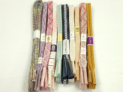 平和屋本店■夏物　和装小物　帯締め10本セット　逸品　未使用　CXAA0347s5