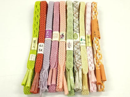 平和屋本店■夏物　和装小物　帯締め10本セット　逸品　未使用　CXAA0350s5