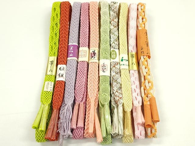 平和屋本店■夏物　和装小物　帯締め10本セット　逸品　未使用　CXAA0350s5