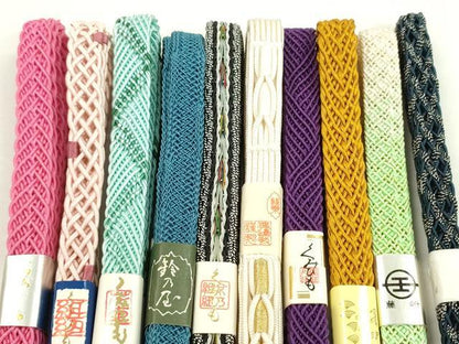 平和屋本店■夏物　和装小物　帯締め10本セット　三ッ杵印　紐の渡敬など　逸品　未使用　CXAA0356s5