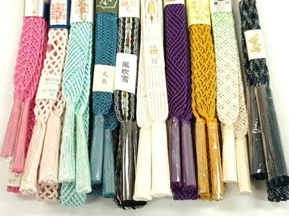 平和屋本店■夏物　和装小物　帯締め10本セット　三ッ杵印　紐の渡敬など　逸品　未使用　CXAA0356s5