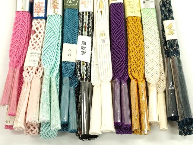 平和屋本店■夏物　和装小物　帯締め10本セット　三ッ杵印　紐の渡敬など　逸品　未使用　CXAA0356s5