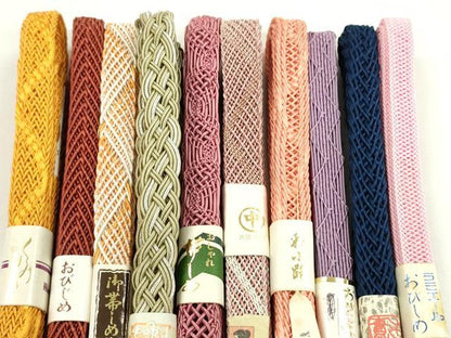平和屋本店■夏物　和装小物　帯締め10本セット　逸品　未使用　CXAA0359s5