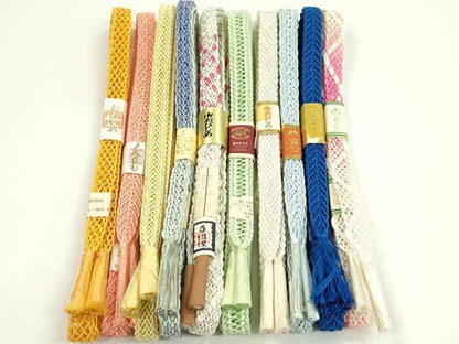 平和屋本店■夏物　和装小物　帯締め10本セット　逸品　未使用　CXAA0360s5