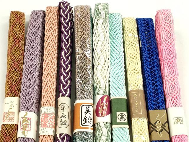 平和屋本店■夏物　和装小物　帯締め10本セット　逸品　未使用　CXAA0364s5