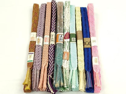 平和屋本店■夏物　和装小物　帯締め10本セット　逸品　未使用　CXAA0364s5