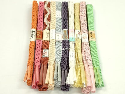 平和屋本店■夏物　和装小物　帯締め10本セット　逸品　未使用　CXAA0366s5