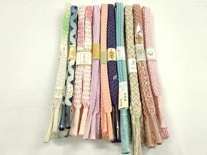 平和屋本店■夏物　和装小物　帯締め10本セット　翠嵐工房など　逸品　未使用　CXAA0373s5